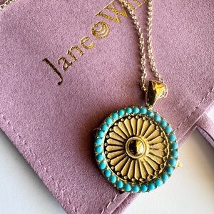 Jane Win Wanderlust Sunflower Embellished Small Coin Pendant with Chain